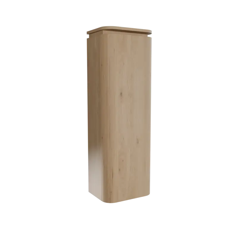 Neue Kollektion Balmani Moon Badhochschrank: Hängend, rechts, Eiche Natur, 44 x 32 x 130 cm