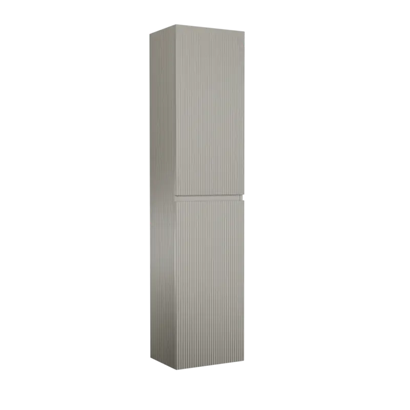 Storke Ribs Badhochschrank: Hängend, Seidengrau, 40 x 30 x 170 cm Markenprodukt
