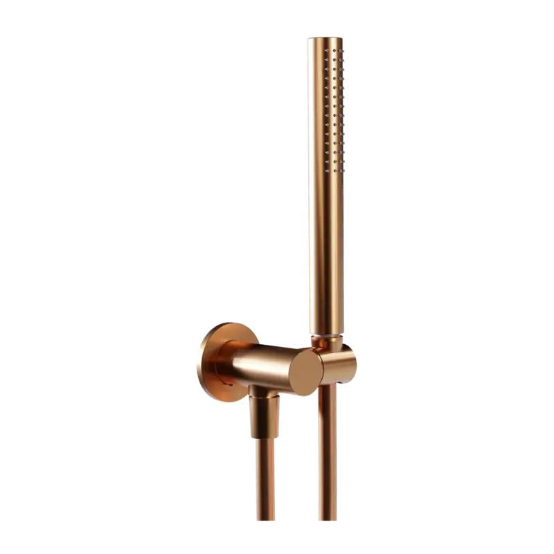 Blaufoss Round Handbrause-Set: inkl. Schlauchanschluss: 1jet, Brushed Rosegold Finale Aktion