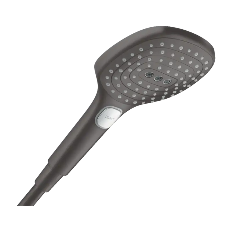 Hansgrohe Raindance Select E120 Handbrause: 3jet, Brushed Black Chrome Sonderaktion