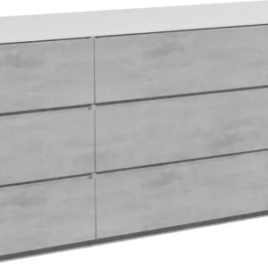 Abverkauf Storke Edge freistehendes Möbelstück Set: 150 x 52 cm, Beton dunkelgrau, mit Tavola Einzel- oder Doppel Waschtischplatte, Solid Surface Weiß matt