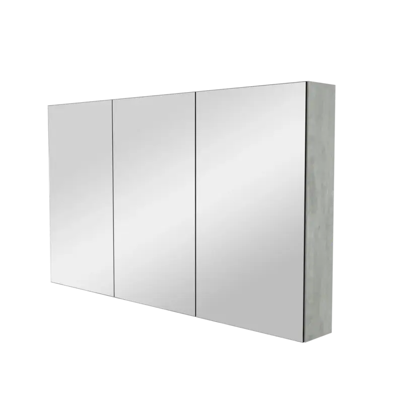 Storke Reflecta Spiegelschrank Bad: 130 x 75 cm, Beton dunkelgrau Zertifiziert