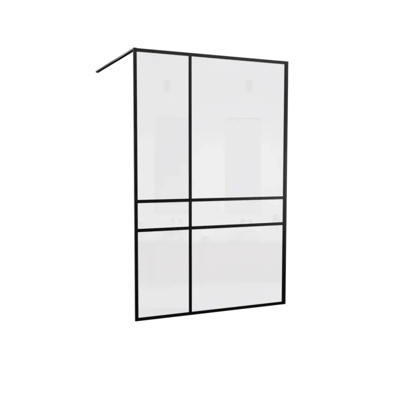 Finale Aktion Balmani Framed Plus Walk-In-Dusche 140 x 210 cm Crossed Glas, inklusive Coating, schwarz Profil
