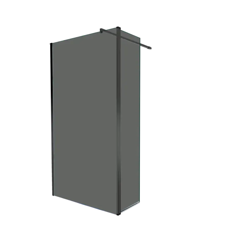 Billig Balmani Move Walk-In-Dusche mit beweglicher Seitenwand 120 x 200 cm Rauchglas, inklusive Coating, matt schwarzes Profil