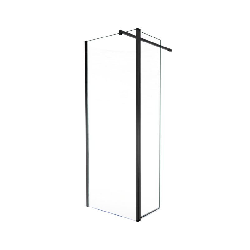 Balmani Move Walk-In-Dusche mit beweglicher Seitenwand 90 x 200 cm Klarglas, inklusive Coating, matt schwarzes Profil Billig