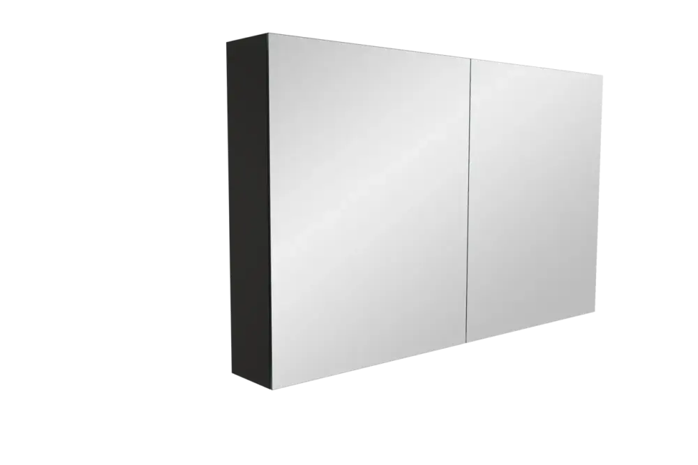Balmani Mitra Spiegelschrank Bad: 120 x 72 cm, Schwarz Matt Sonderangebot