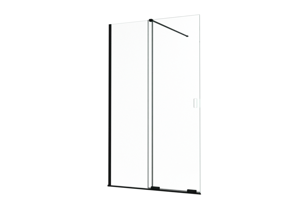 Sofort Bestellen Balmani Move SlideWalk-In-Dusche mit Schiebetür 120 x 200 cm Klarglas matt schwarz Profil