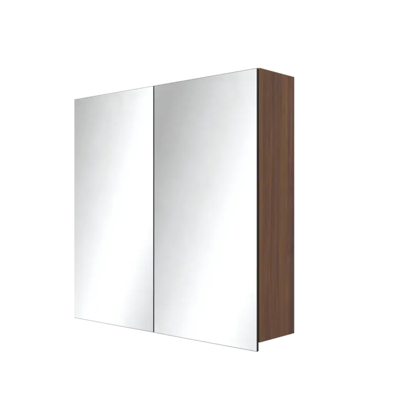 Balmani Lucida Spiegelschrank Bad: 75 x 72 cm, Amerikanischer Nussbaum Highlight