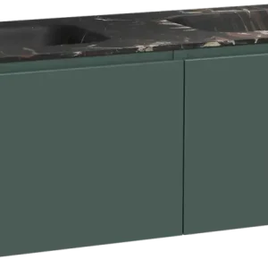 Balmani Sfera by Lucida hängendes Möbelstück Set: 150 x 55 cm, Forest, mit Tablo Arcato Doppelwaschtisch, Marmor Portoro Gold Online Kaufen