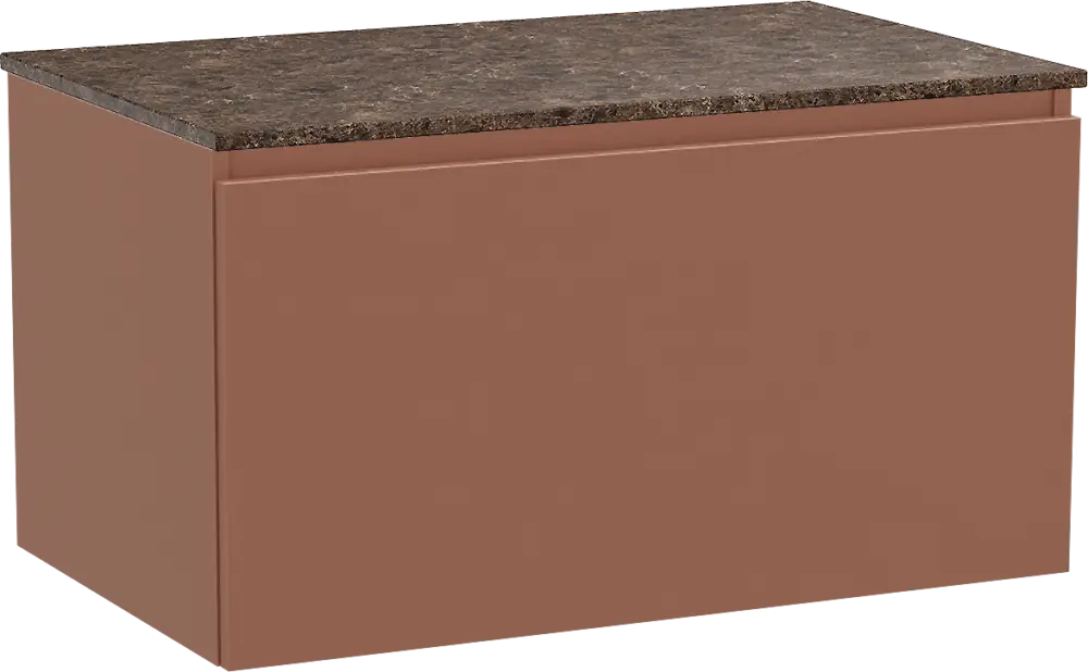 Balmani Sfera by Lucida hängendes Möbelstück Set: 90 x 55 cm, Cotto, mit Stretto Einzel Waschtischplatte, Marmor Dark Emperador Mega-Angebot