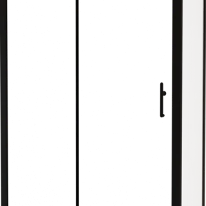 Linie Cadiz Eckdusche Schiebetür mit fixierter Seitenwand, 140 x 70 cm, Klarglas, Profil Schwarz Neue Ware