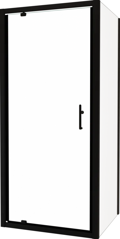 Aktuell Linie Cadiz Eckdusche Drehtür mit fixierter Seitenwand, 90 x 70 cm, Klarglas, Profil Schwarz