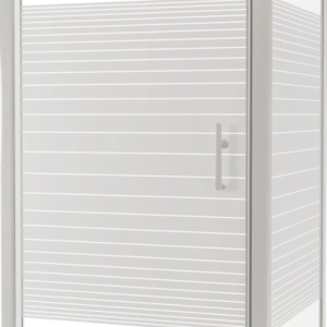 Echt SanyOne Anton Eckdusche Drehtür mit fixierter Seitenwand, 90 x 80 cm, Streifglas, Profil Weiß