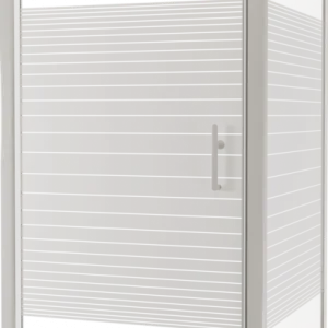 SanyOne Anton Eckdusche Drehtür mit fixierter Seitenwand, 90 x 90 cm, Streifglas, Profil Weiß Bestseller