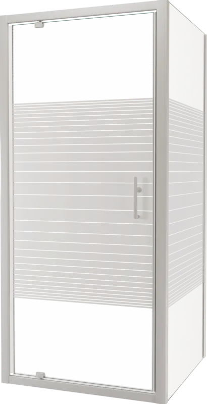 SanyOne Anton Eckdusche Drehtür mit fixierter Seitenwand, 90 x 90 cm, Streifglas, Profil Weiß Bestseller