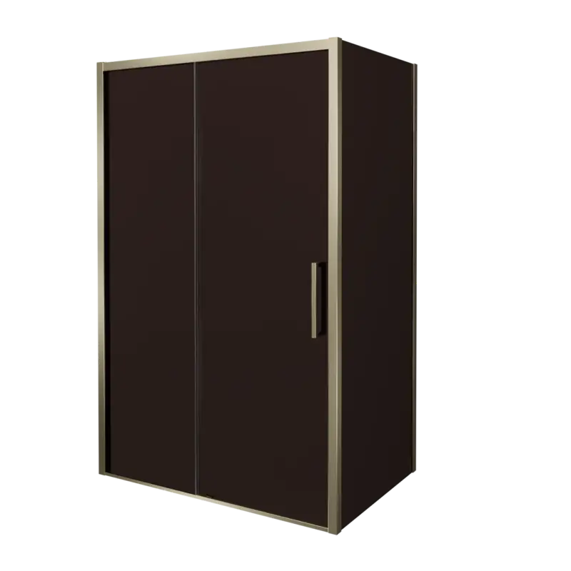 Balmani Senses Design Eckdusche: Schiebetür (Links) mit fixierte Seitenwand, 160 x 90 cm, Bronze, Profil Brushed Champagne Gold Versand Am Gleichen Tag