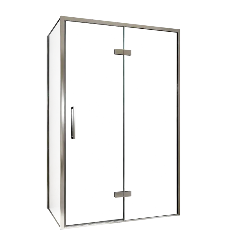 Balmani Senses Design Eckdusche: Drehtür (Rechts) mit fixierte Seitenwand, 120 x 80 cm, Klarglas, Profil Chrom Beliebt