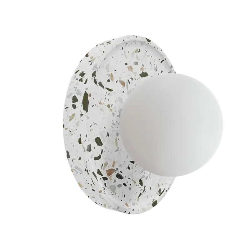 Ausverkauf Balmani Pelota Disc small LED Spiegelbeleuchtung: 16 cm, Weiß/Schwarz terrazzo