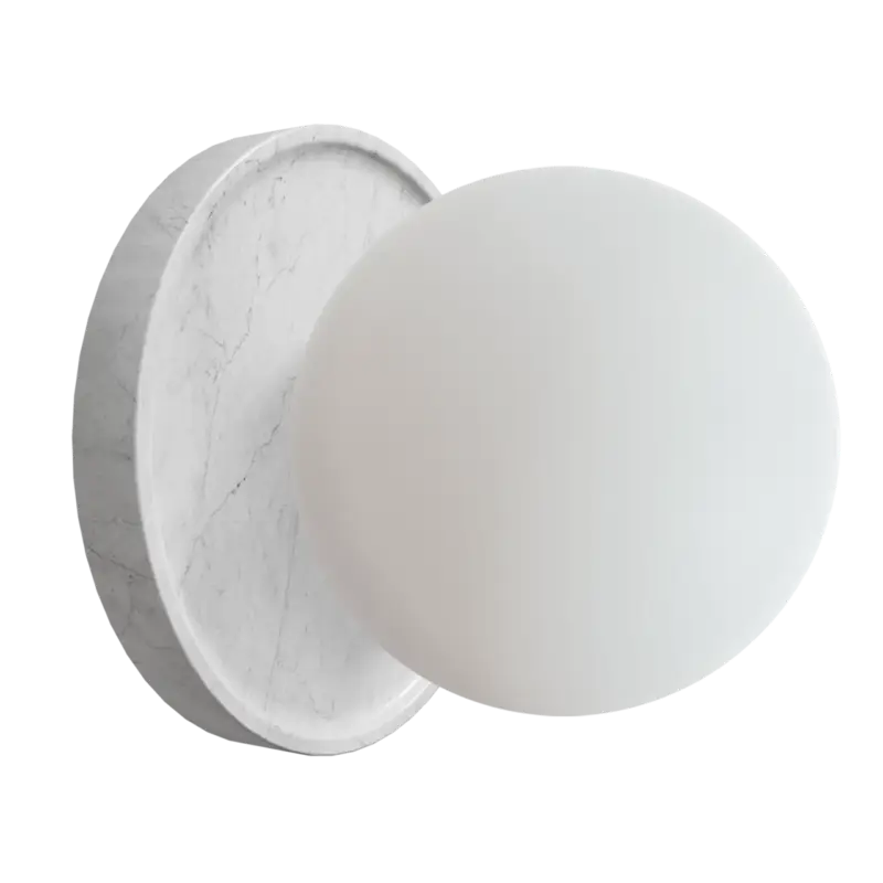 Sonderangebot Balmani Pelota Disc medium LED Spiegelbeleuchtung: 16 cm, Carrara-Marmor
