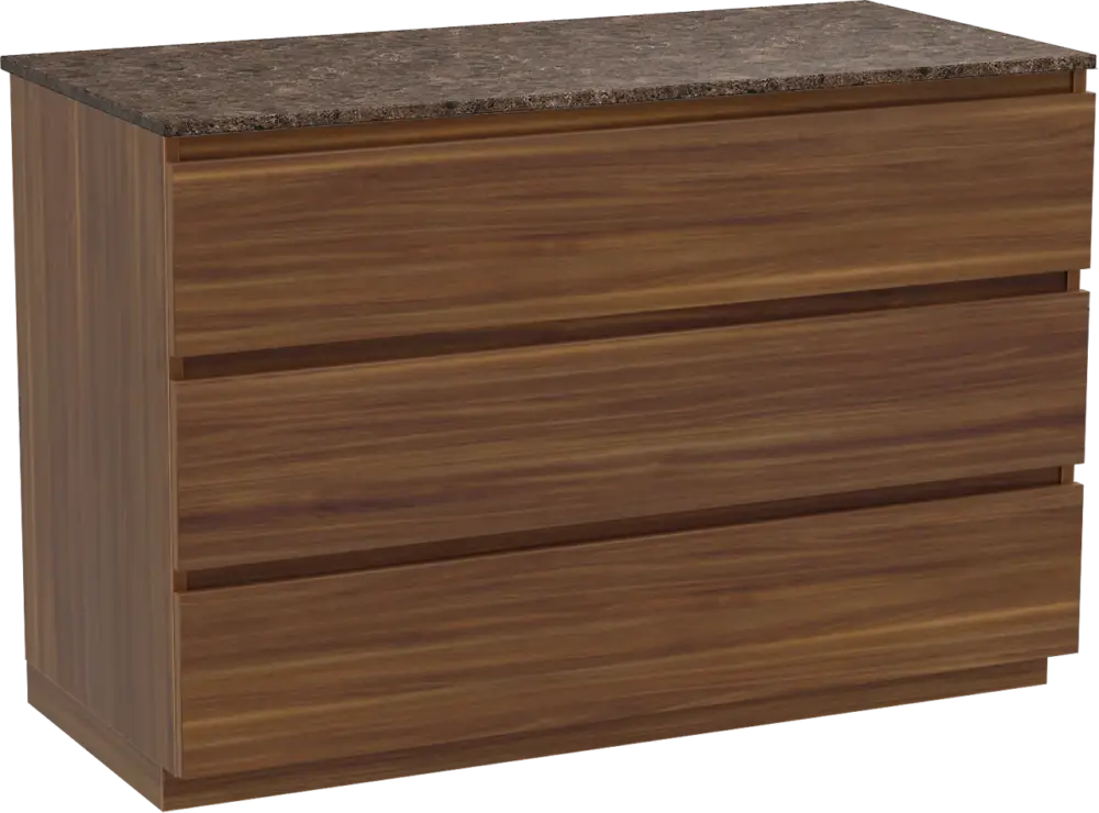 Preis Gesenkt Balmani Lucida freistehendes Möbelstück Set: 120 x 55 cm, Amerikanischer Nussbaum, mit Stretto Einzel- oder Doppel Waschtischplatte, Marmor Dark Emperador