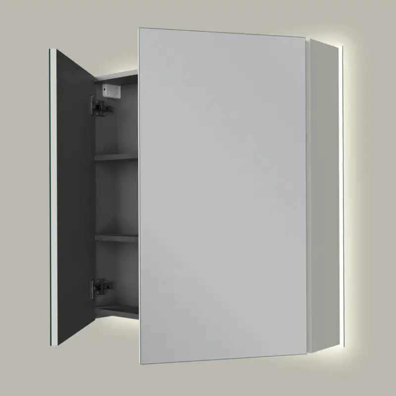 Online Kaufen Linie Montro spiegelschrank 80 x 75 cm Greige, mit Spiegelbeleuchtung