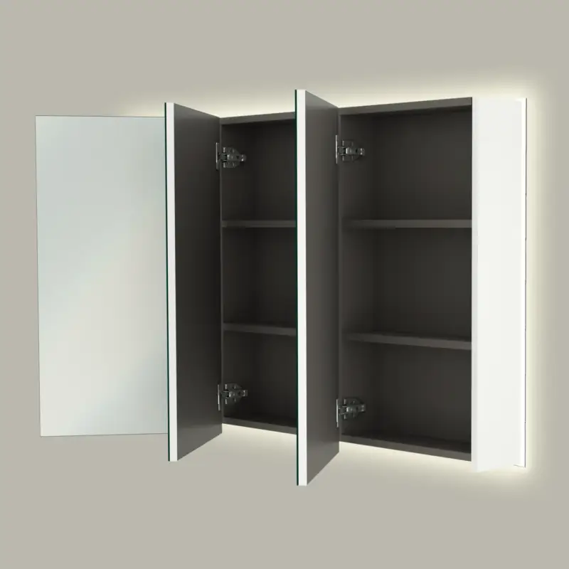 Linie Montro Spiegelschrank, 120 x 75 cm, weiß matt, mit Spiegelbeleuchtung Garantierte Lieferung