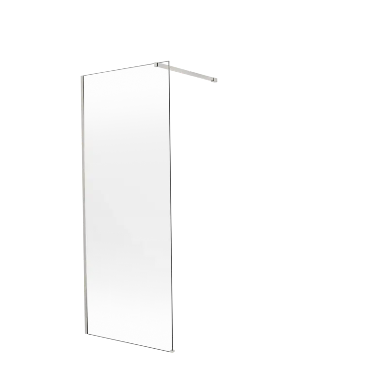 Garantierte Lieferung Balmani Modular Walk-In Dusche: 90 x 200 cm, Permafrost, inklusive Coating, Profil Brushed CoolMetal