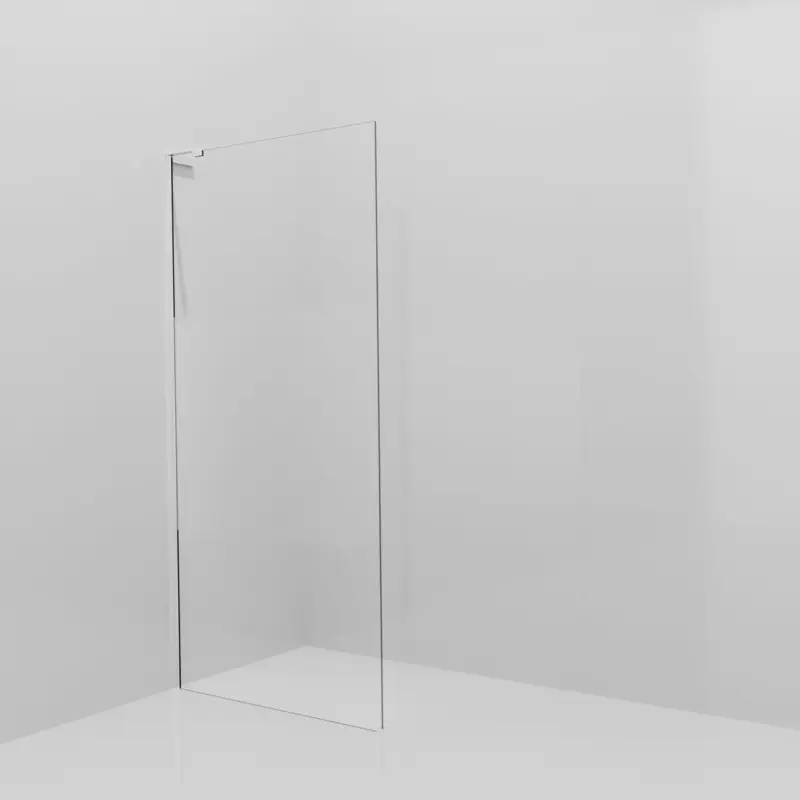 Aktuell Balmani Modular Walk-In Dusche: 100 x 200 cm, Klarglas mit mattiertem Streifen, Profil Chrom glänzend mit L-Shape