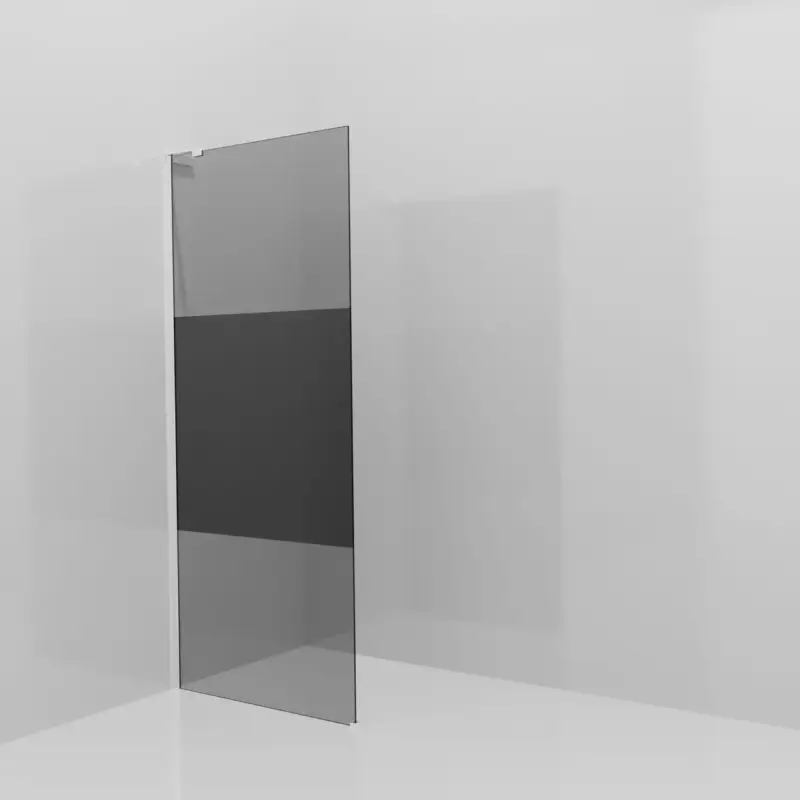 Balmani Modular Walk-In Dusche: 90 x 200 cm, Rauchglas mit mattiertem Streifen, Profil Chrom glänzend mit L-Shape Begrenztes Angebot