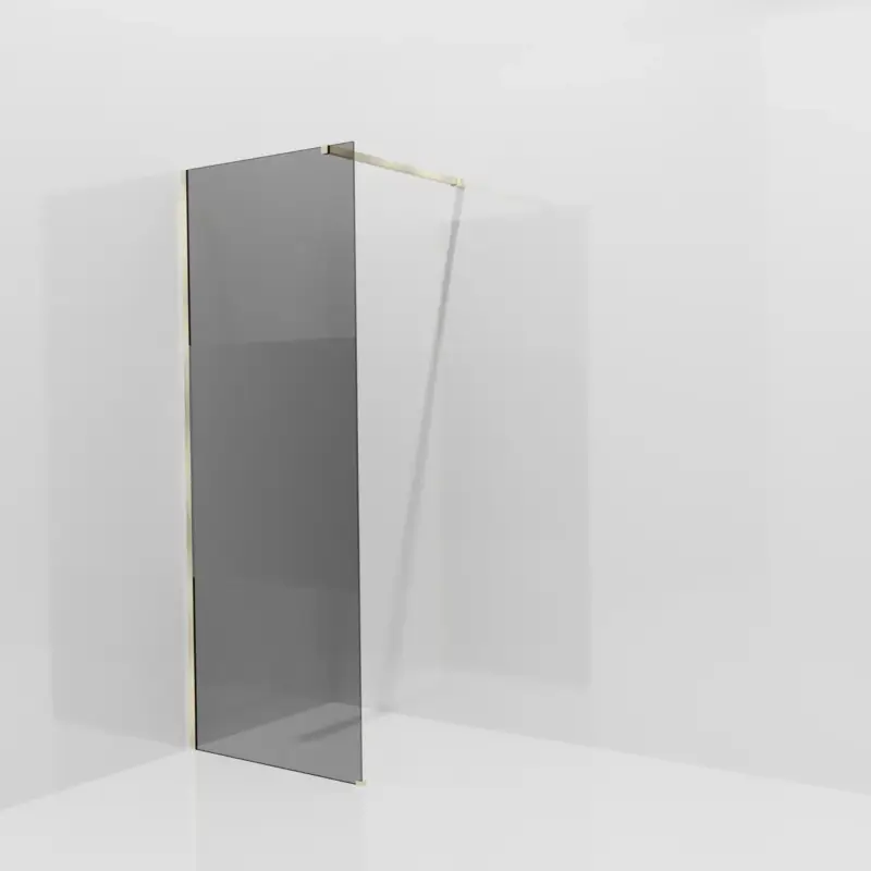 Balmani Modular Walk-In Dusche: 80 x 200 cm, Rauchglas mit mattiertem Streifen, Profil Brushed Champagne Gold Saisonangebot