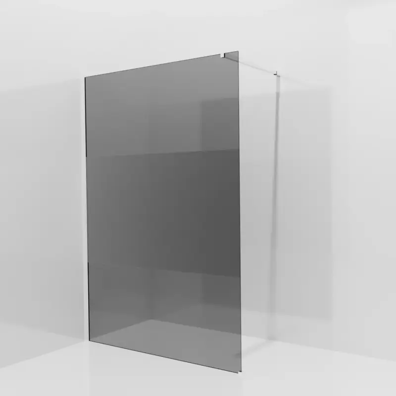 Solange Der Vorrat Reicht Balmani Modular Walk-In Dusche: 140 x 200 cm, Rauchglas mit mattiertem Streifen, Profil Chrom glänzend
