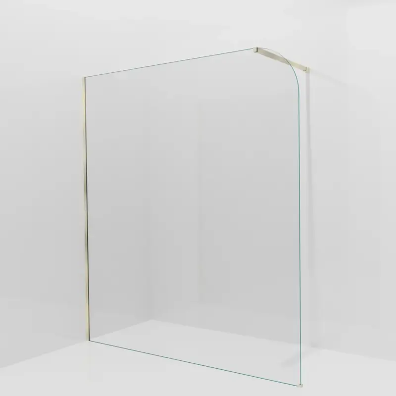 Schneller Versand Balmani Modular Walk-In Dusche: 180 x 200 cm, Klarglas abgerundet, Profil Brushed Champagne Gold