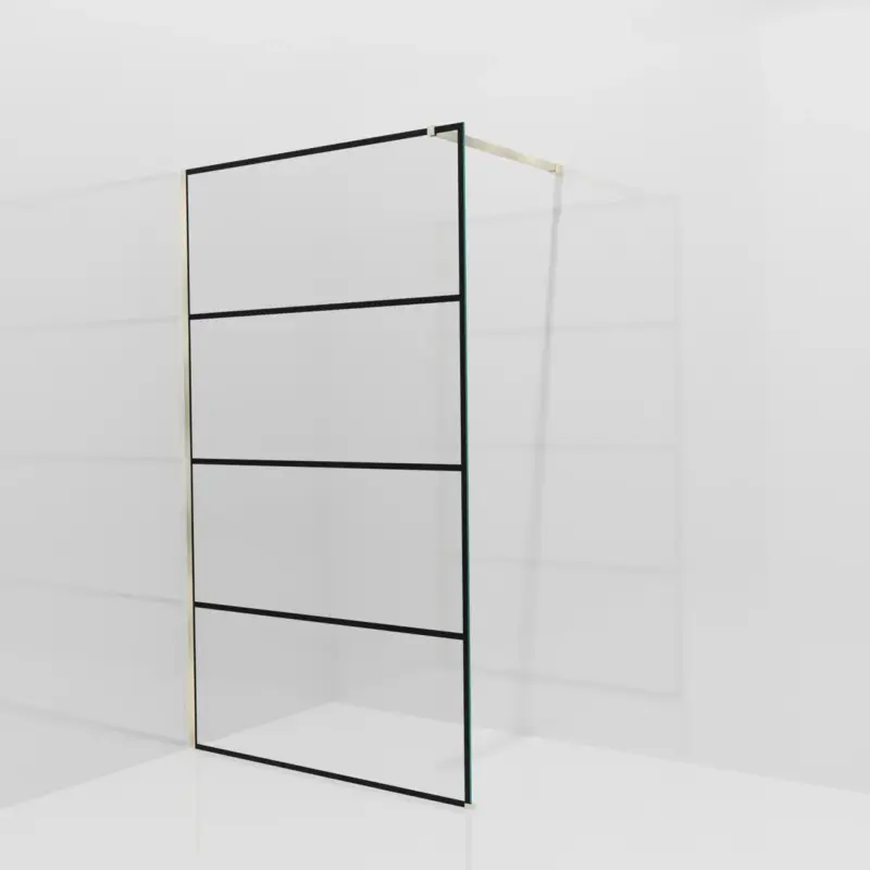 Ausverkauf Balmani Modular Walk-In Dusche: 120 x 200 cm, Lined, Profil Brushed Champagne Gold