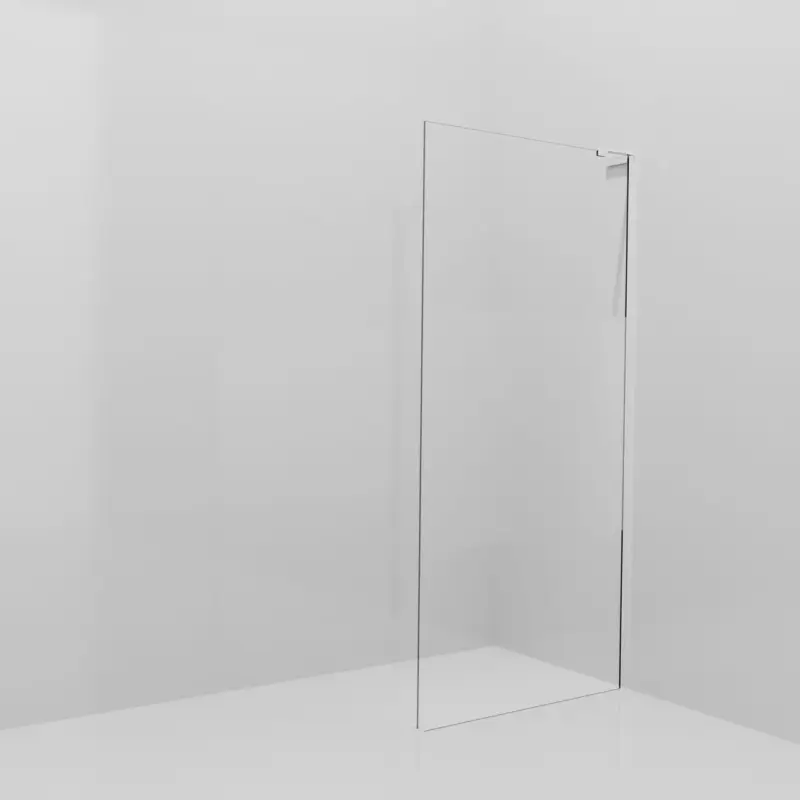 Neue Ware Balmani Modular Walk-In Dusche: 100 x 200 cm, Klarglas mit mattiertem Streifen, Profil Chrom glänzend mit L-Shape