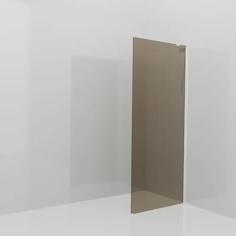 Balmani Modular Walk-In Dusche: 90 x 200 cm, Bronze Glas, Profil Chrom glänzend mit L-Shape Neue Kollektion