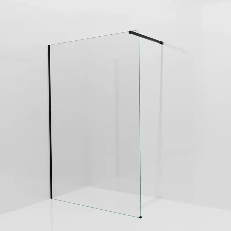 Balmani Modular Walk-In Dusche: 140 x 200 cm, Extra Klarglas, inklusive Coating, Profil Schwarz matt Markenprodukt