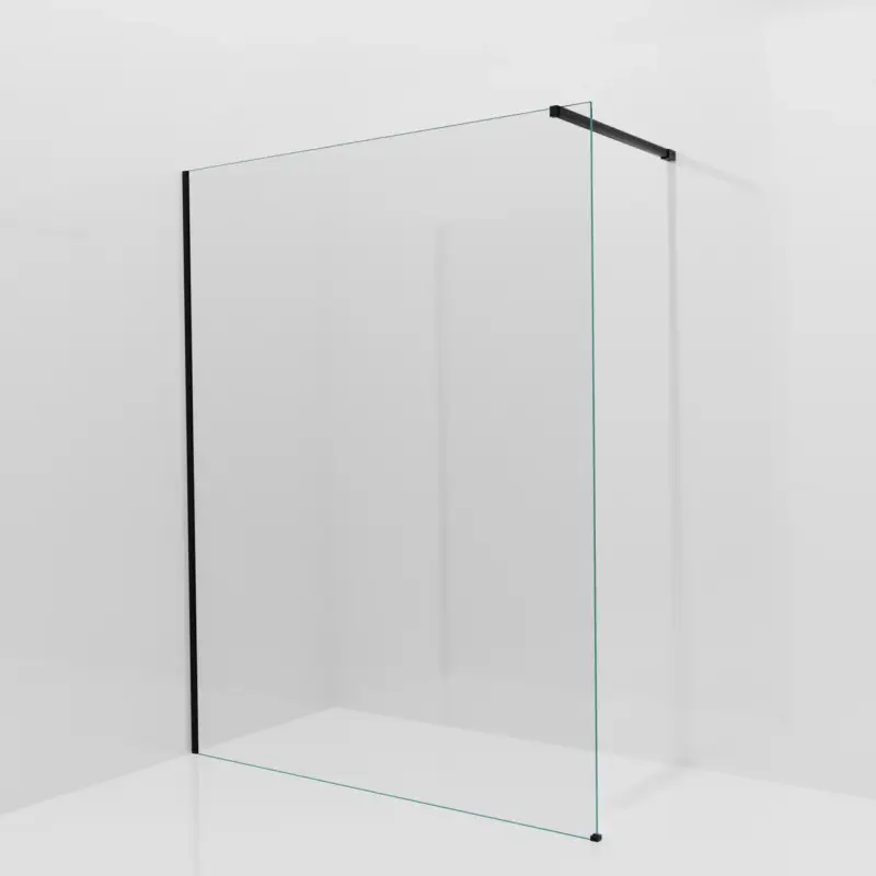 Balmani Modular Walk-In Dusche: 160 x 200 cm, Extra Klarglas, inklusive Coating, Profil Schwarz matt Neuheit