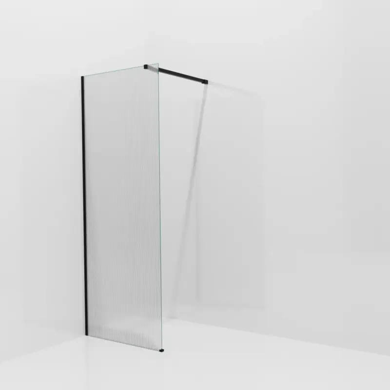 Balmani Modular Walk-In Dusche: 80 x 200 cm, Ribs, inklusive Coating, Profil Schwarz matt Bestpreis