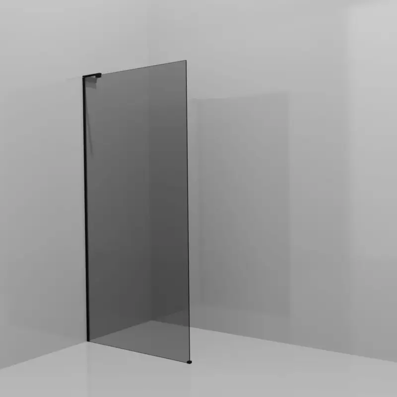 Sonderaktion Balmani Modular Walk-In Dusche: 100 x 200 cm, Rauchglas, Profil Schwarz matt mit L-Shape
