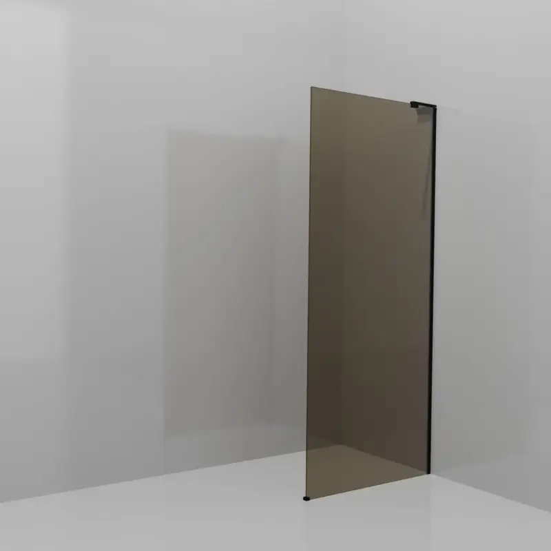 Balmani Modular Walk-In Dusche: 90 x 200 cm, Bronze Glas, Profil Schwarz matt mit L-Shape Finale Aktion