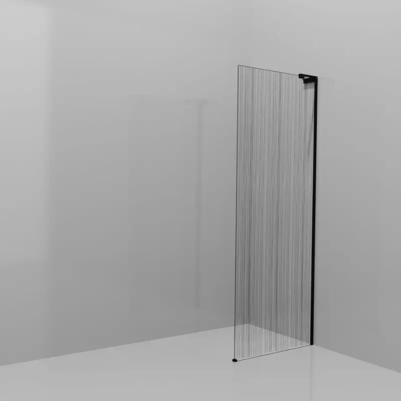 Balmani Modular Walk-In Dusche: 80 x 200 cm, Mikado, Profil Schwarz matt mit L-Shape Markenprodukt