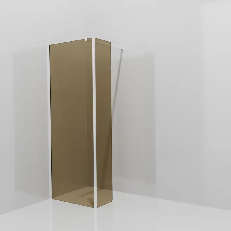 Balmani Modular Walk-In Dusche mit fester Seitenwand: 80 x 200 cm, Bronze Glas, Profil Chrom glänzend Direkt Vom Hersteller