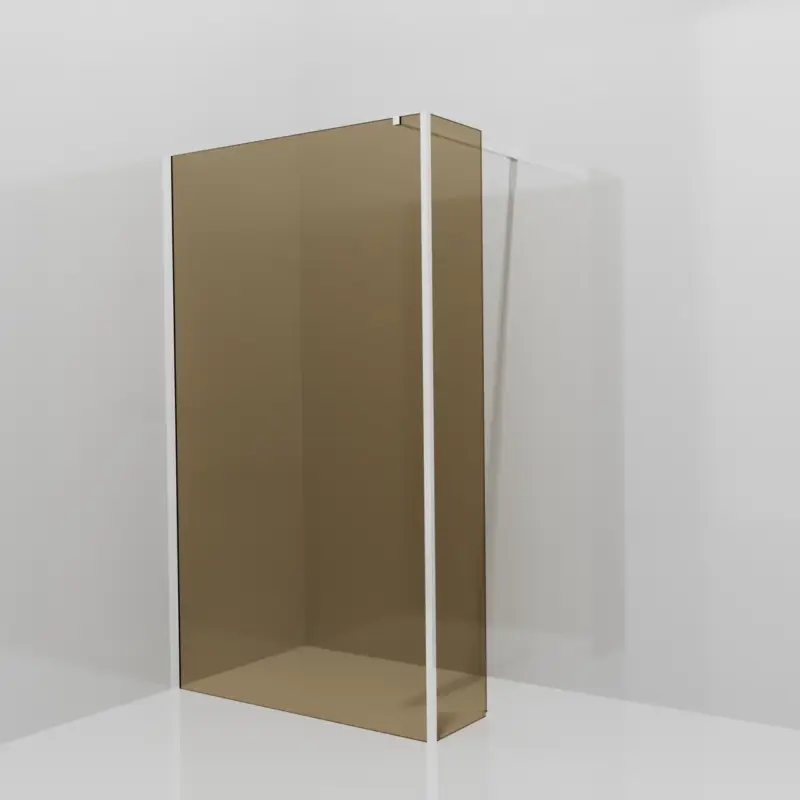 Balmani Modular Walk-In Dusche mit fester Seitenwand: 120 x 200 cm, Bronze Glas, Profil Chrom glänzend Top-Seller