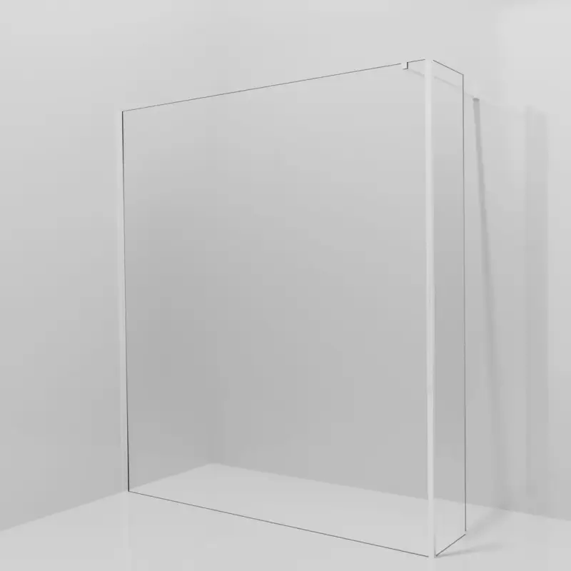 Balmani Modular Walk-In Dusche mit fester Seitenwand: 180 x 200 cm, Permafrost, inklusive Coating, Profil Chrom glänzend Neu Im Sortiment