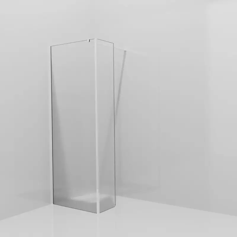 Balmani Modular Walk-In Dusche mit fester Seitenwand: 80 x 200 cm, Ribs, inklusive Coating, Profil Chrom glänzend Neuheit