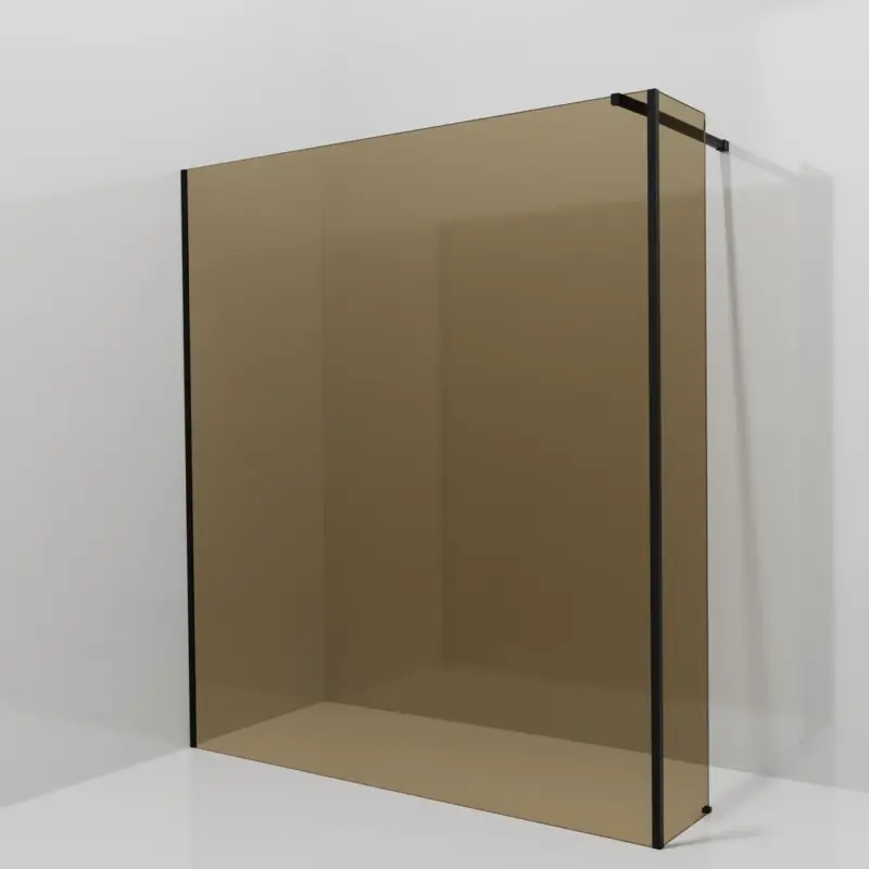 Online Kaufen Balmani Modular Walk-In Dusche mit fester Seitenwand: 180 x 200 cm, Bronze Glas, Profil Schwarz matt