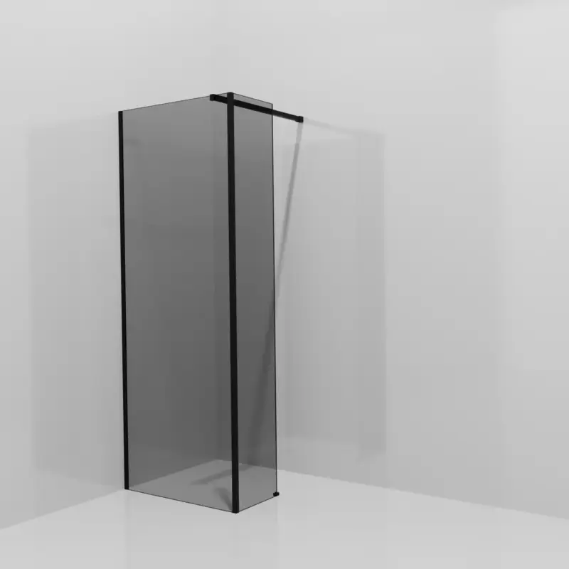 Jetzt Bestellen Balmani Modular Walk-In Dusche mit fester Seitenwand: 80 x 200 cm, Rauchglas, Profil Schwarz matt