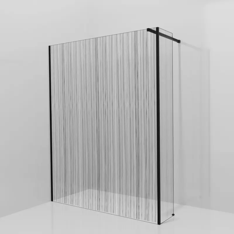 Balmani Modular Walk-In Dusche mit fester Seitenwand: 160 x 200 cm, Mikado, Profil Schwarz matt Preis Gesenkt