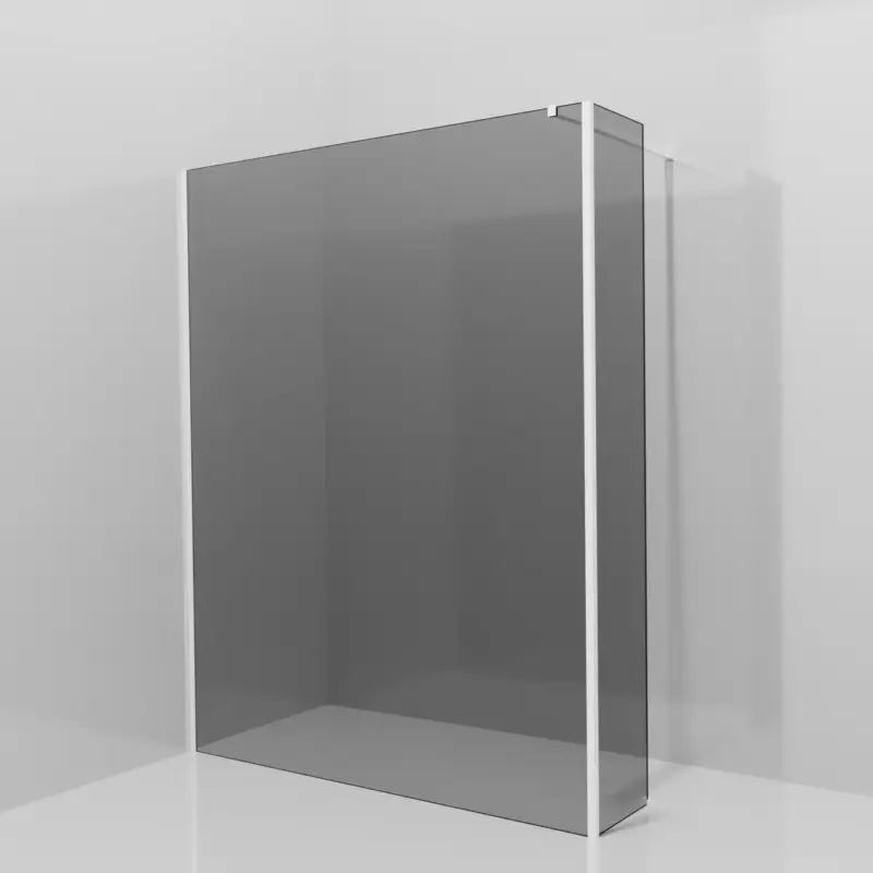 Balmani Modular Walk-In Dusche mit fester Seitenwand: 160 x 200 cm, Rauchglas, Profil Weiß matt Preis Gesenkt