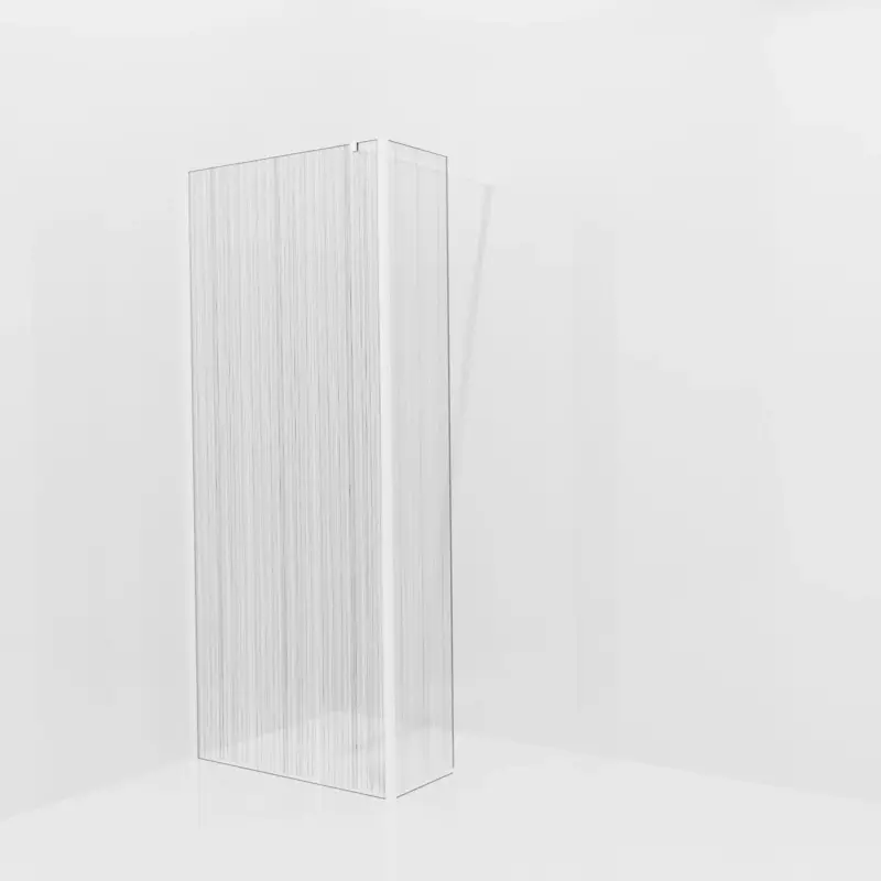 Balmani Modular Walk-In Dusche mit fester Seitenwand: 90 x 200 cm, Mikado, Profil Weiß matt Neue Kollektion